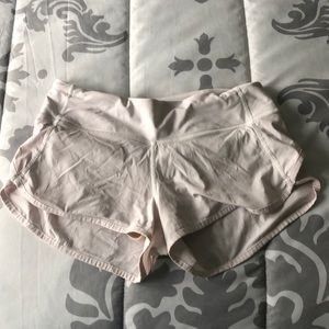 All White Lululemon Running Shorts